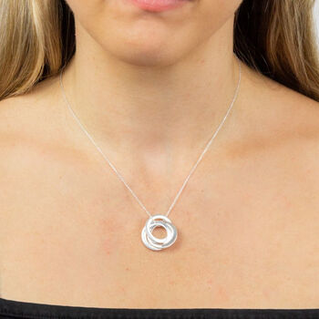 Silver Personalised Necklace With Interlinked Circles, 3 of 5