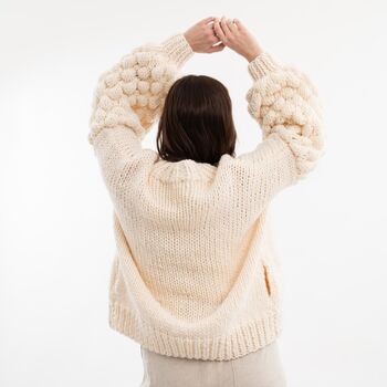 Easy Bubble Stitch Cardigan Knitting Kit, 5 of 12