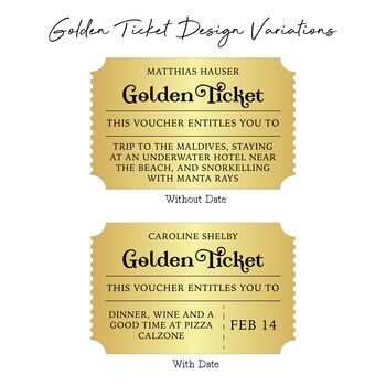 Floral Golden Ticket With Gift Box, 4 of 5