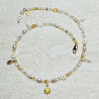 Sun And Moon Gemstone And Charm Necklace, 2 of 4