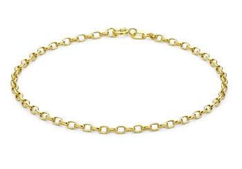 9ct Yellow Gold Diamond Cut Oval Belcher Chain Bracelet, 5 of 6