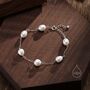 Sterling Silver Freshwater Oval Pearl Bracelet, thumbnail 1 of 10