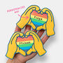 Personalised Rainbow Heart Hands Letterbox Cookie, thumbnail 3 of 8