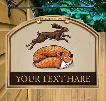 Fox And Hare Personalised Pub Sign/Bar Sign/Man Cave, 3 of 8