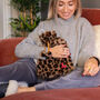 Leopard Print College Hot Water Bottle College Initial, thumbnail 2 of 4