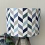 Phoenix Mineral Blue Geometric Print Drum Lampshades, thumbnail 1 of 8