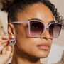 Heart Dangle Gem Earrings In Lilac, thumbnail 1 of 2