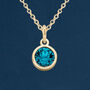 Yellow Gold Plated December Blue Topaz Birthstone Necklace, thumbnail 2 of 12