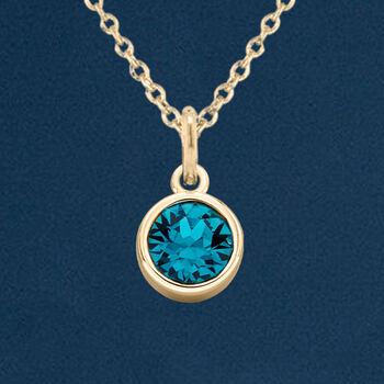 Yellow Gold Plated December Blue Topaz Birthstone Necklace, 2 of 12