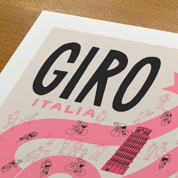Giro Poster, Cycling Grand Tour Art Print, Gift For Bike Fan, 7 of 8