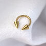 9ct Solid Gold Spike Screw On Helix Septum Nose Ring, thumbnail 1 of 3