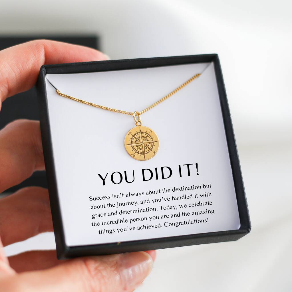 You Did It Gift, Congratulations Travel Necklace For Her, 1 of 7