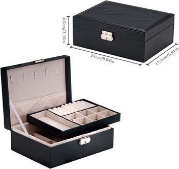 Two Layer Lockable Jewellery Holder Box Organizer, 2 of 4