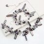 Unusual Pearl Necklace And Bracelet Set On Sterling Silver, thumbnail 7 of 12