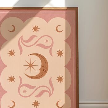 ‘Pastel Moon’, Celestial Lunar Art Print, Bohemian Lune Tarot Zodiac Poster, 2 of 2