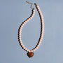 Cream Bead And Chocolate Heart Necklace, thumbnail 4 of 6
