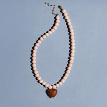 Cream Bead And Chocolate Heart Necklace, 4 of 6