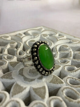 Bibi Emerald Oxidised Ring, 2 of 3