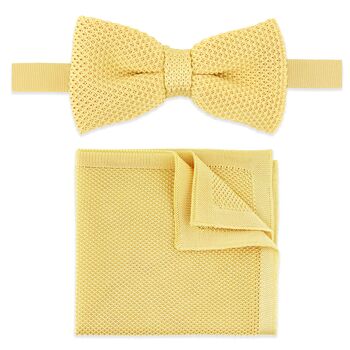 Men's Knitted Bow Tie In Pastel Yellow | Perfect Wedding Neck Tie For Groomsmen | Gents Woven Tie, 10 of 11