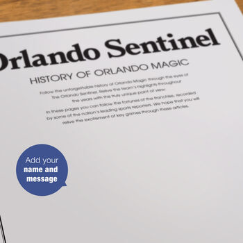 Orlando Magic Personalised Nba Basketball Gift Newspaper Book, 5 of 12