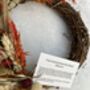 Autumn Small Dried Flower Wreath, thumbnail 2 of 7