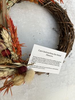 Autumn Small Dried Flower Wreath, 2 of 7