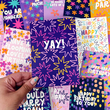 Colourful 'Yay' Birthday Celebration Card, 6 of 6