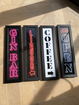 'Gin Bar' Framed Neon Print | Bar Sign, 6 of 6