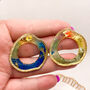 Multicolour Abstract Statement Stud 80's Earrings, thumbnail 6 of 9