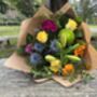 Bright Hand Tied Bouquet Includes Yellow Roses, thumbnail 7 of 7