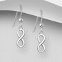 Sterling Silver Infinity Symbol Drop Earrings, thumbnail 1 of 2
