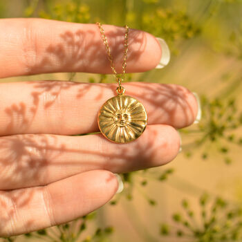 Solid 9ct Gold Sun Pendant, 3 of 3