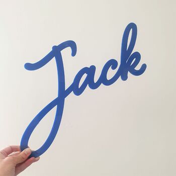 Personalised Red Script Wall Name, 3 of 7