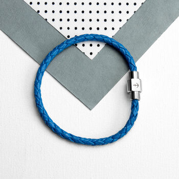 Personalised Men's Anchor Woven Leather Bracelet, 12 of 12