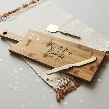 Couples Personalised Chopping/Cheese Board, 2 of 6