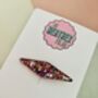 Purple, Gold And White Glitter Resin Hair Clip / Shimmer Barrette / Fashion Hair Accessory./ Geometric Statement Slide / Gift For Friend, thumbnail 5 of 5