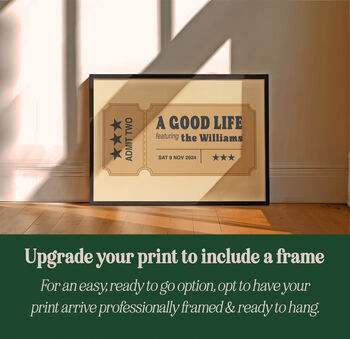 Ticket To A Good Life Personalised Wedding Gift Print, 4 of 10