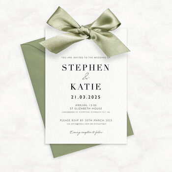Luxury Ribbon Wedding Invitation With Envelope The Betsy Collection, 5 of 12