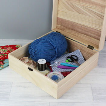 Personalised Wooden Sewing Box Or Craft, Art Box, 4 of 4