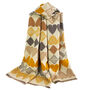 Love Heart Winter Scarf In Mustard Yellow And Greys, thumbnail 1 of 2