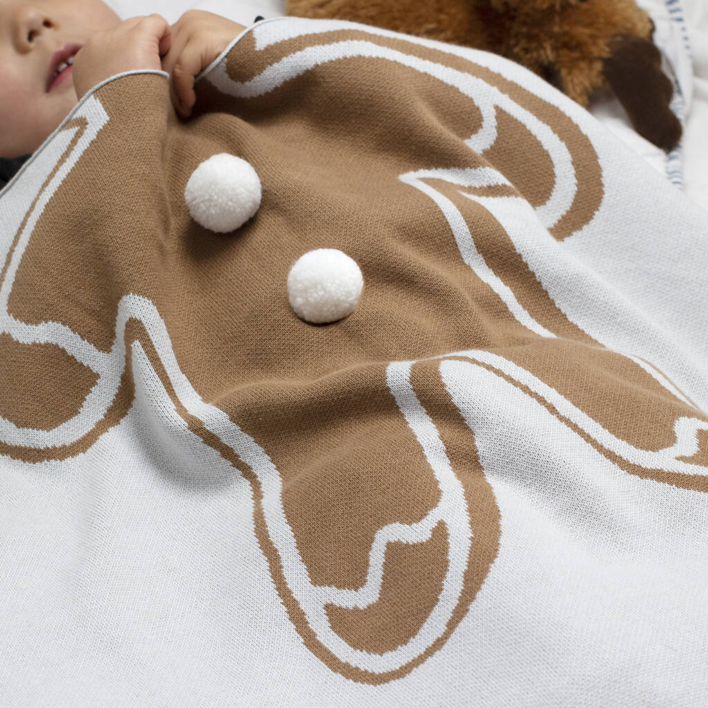 Gingerbread Soft Knit Christmas Baby Blanket By Studio Hop