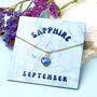 Gold Plated September Sapphire Necklace Card, thumbnail 1 of 7