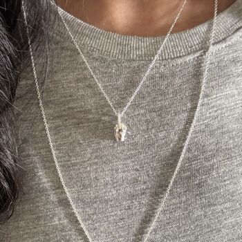 'Likeable' Sterling Silver Middle Finger Necklace, 9 of 10
