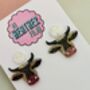 Cow Glitter Resin Earrings / Farm Animal Gift / Cute Statement Jewellery / Country Girl Accessories, thumbnail 5 of 5