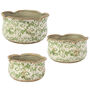 Set Of Three Green Leaf Scalloped Planters, thumbnail 2 of 5