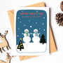 Snowman Couple Personalised Christmas Card, thumbnail 3 of 3