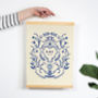 Personalised Cotton Anniversary Blue Print, thumbnail 1 of 4