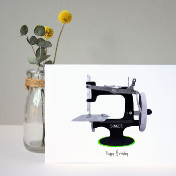 Singer Sewing Machine Greetings Card, 2 of 8