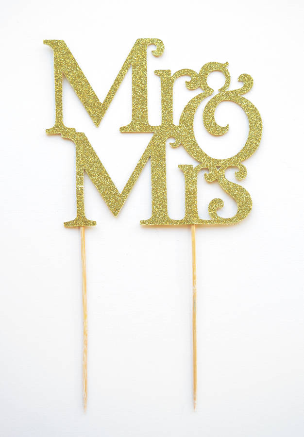 glitter mr and mrs cake topper by may contain glitter ...