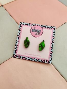 Christmas Light Glitter Resin Studs / Sparkly Holiday Bulb Earrings / Christmas Gift / Stocking Filler, 11 of 12